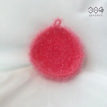 364days 핸드메이드 수세미 파스텔톤 무지개 원형 한겹 수세미 친구 집들이선물 단체선물 아크릴 손뜨개 수세미, 01.핑크코랄(개별포장) 1개, 고리o