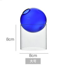 꽃병 생화 조화 화병 홈 거실 장식 크리 에이 티브 테 디 유리 꽃 방꾸미기 데코 소품, 03 Stand Vase-Blue