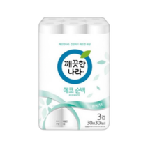 깨끗한나라 3겹 순백 화장지 30m 30롤 x 1팩