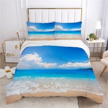 라클라우드침대 풍경 이불 커버 세트 240x220 200x200 침구 트윈 퀸 킹 더블 침대 시트 흰 구름, [04] 265x230 (51x91cm x2, [07] Landscape210220