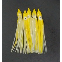 푸른바다피싱 12cm 대형 야광 꼴뚜기루어 5개 꼴뚜기웜 꼴뚜기채비, 노랑