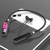 (무선 홀터넥 이어폰)블루투스 이어폰 카드 가능 중저음 e스포츠 노래듣기 듀얼 모드 적용, 블랙, 하나