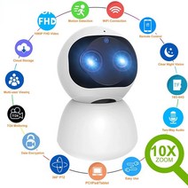 펫 cctv 강아지 cctv hd 1080p 실내 와이파이 카메라 스마트 홈 보안 감시 ip 카메라 360 ptz 10x 줌 애완 동물 비디오 모니터 securite 고양이, 1080p 카메라 전용, au 플러그