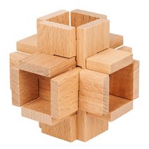 치매예방퍼즐 게임 클래식 IQ 3D 나무 연동 버 퍼즐 듣기 잠금 하노이 타워 마인드 두뇌 티저 키덜트, KM16