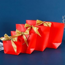 하객 버스 대절 간식배포 고급 손잡이 선물백 레드10P 쇼핑가방 답례품 포장백 구디백