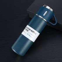 대용량텀블러 총알 더블 레이어 스테인레스 스틸 진공 보온병 500Ml 커피 텀블러 여행 머그 출장 물병 차 인퓨저 병, 401-500ml+Blue