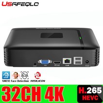 보안 부속 부품 h.265 최대 4k 출력 cctv nvr 10ch 16ch 4k9ch 32ch 4k 보안 비디오 레코더 h.265 모션 감지 p2p cctv nvr 얼굴 감지, 32채널