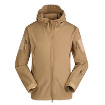 남성용 겨울 방수 기모낚시복 신축성소프트쉘, L, 카키 상의