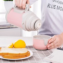 단열 컵 대용량 여성 휴대용 야외 여행 주전자 아기 분유 보온병 병 첫번째000ml 세척 외출, [07] 핑크-2000ML [컵브러시+스티커 보낼때 모