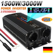 차량용인버터 차량 24v 12v DC 12V/24V-AC 220V 3000W/2600W/2000W/1500W 피크 휴대용 충전기 동글 변압기 EU 소켓 USB 차량용 전원, 12v 220v 2600w