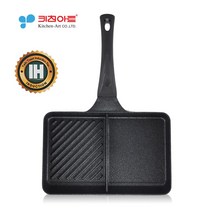 키친아트 트윈 토스트팬 프라이팬 그릴팬, 인덕션팬(26x17), 1개