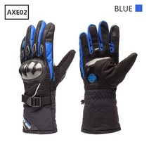 오토바이방한 부츠토시헬멧 열선케이스 겨울용품방한장갑 오토바이 따뜻한 터치 스크린 보호 방수 방풍 승, 06 AXE02-Blue_02 L