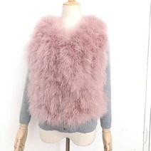 여성 밍크코트 모피코트 퍼조끼 퍼후드 보세 민소매 짧은 칠면조 깃털 천연 조끼 새로운