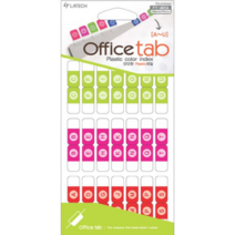 레이테크 오피스탭 플라스틱 칼라 인덱스스티커 FT-411A 숫자3색혼합 4p, 10개입