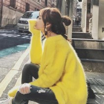 [무료배송]라이로 앙고라니트 오프숄더니트 비비드컬러