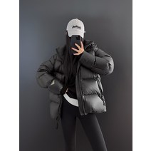 명품핏 데일리룩 여성 덕다운 구스다운 후드 숏패딩 자켓