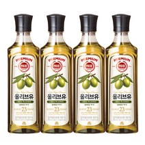 해표 압착 올리브유, 500ml, 4개