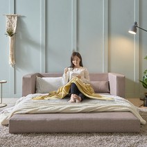 [삼익가구]케빈 가죽 접이식 소파베드 1인 2인 3인, 03.케빈 3인용, 로즈그레이