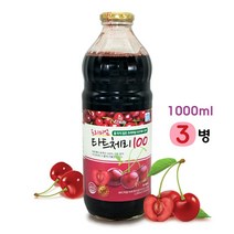 엘뉴트리 타트 체리 원액 NFC 착즙 쥬스 100% 몽모랑시 채리 주스 멜라토닌 음식 비타민 베타카로틴 복용법 먹는법 직구 터키산, 3병, 1000ml