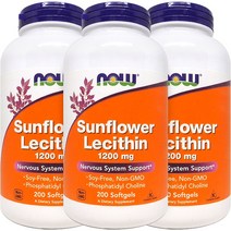 3병 Now Foods 나우푸드 해바라기 레시틴 1200 mg 200정