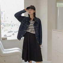 여성 캐주얼 간절기 패셔니스타 청자켓 진청 박스자켓