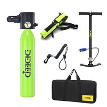 수중스쿠터 수중촬영 스쿠버장비 05 미니 스쿠버 다이빙 실린더 산소 탱크 세트 스노클링 호흡 장비용 호흡기 에어 핸드 펌프, GREEN