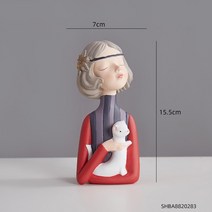 홈 오피스 조각 장식 인테리어 북유럽 수지 추상 천사 액세서리 현대 소녀 피규어 동상, 15.5 모던걸-b