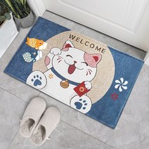 웰컴 고양이 동물 러그 사계절 인테리어 러그 시리즈 카페트 욕실 침실 화장실 드레스룸