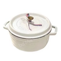 인테리어 스타우브 STAUB 꼬꼬떼 무쇠 냄비 인덕션 무쇠솥 솥밥 3.8L 2.2L 2L, 옵션 값, 24cm 화이트