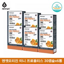 엔젯오리진 프로폴리스 미니 캡슐 뉴질랜드 프로폴리스 추출물 아연 비타민E 청소년 로얄 프로폴리스 플러스 면역력 항산화 영양제 6통