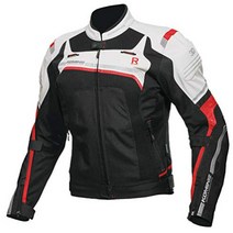 Komine JK-130 1209 R-Spec 보호 메쉬 오토바이 자켓 3D, 라이트그레이/블랙