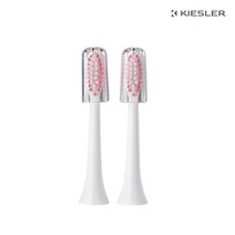 키슬러 전동 칫솔모 2개입 리필모 C100전용 호환칫솔모, C100 칫솔모 2개입 (핑크&화이트)