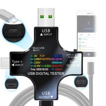 ATORCH-Type-C PD USB 테스터 DC 디지털 전압계 전류계 전압 전류 측정 보조 배터리 충전기 표시기, 01 Black