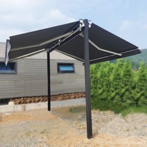 4m 프라자어닝 양쪽으로 조절이 가능한 전원주택어닝 어닝 햇빛 차양막 서울경기기사무료설치