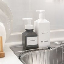 비스토어 모던 사각 디스펜서 주방 싱크대 세제 샴푸 핸드워시 공병 2Type 3color, 02. 600ml (일반형), 차콜