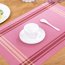 일본식 베이지 단열매트 테이블매트 45X30CMVC 그린단열식매트 티테이블매트, 붉은색, 하나
