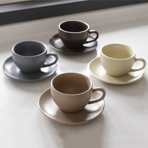 [바보사랑] 에크렌(Ecrins) 노블 도자기 커피잔 1인세트-4color, 옵션:그레이블루