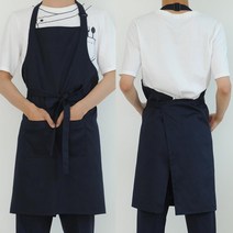 베리안 목걸이형 어깨앞치마 바리스타 카페 쉐프 앞치마, 네이비, 1장