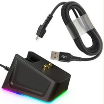 Razer 1.2m(4.9피트) USB 충전 케이블이 있는 충전 도크Naga Pro/DeathAdder/Basilisk/Viper Ultimate 게이밍 마우스 충전 상태 표시기, Black