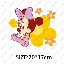 디즈니 미키마우스 미니마우스 아이언 전사 스티커 티셔츠 후드용 패치, LG1 (10)