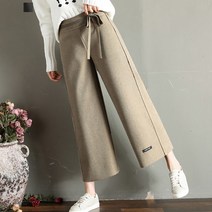 퀸이즈 퀸이즈 네마 리본 포인트 모직 밴딩팬츠
