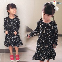 나나N다다 맘커플 여아 소녀감성 플라워 프릴 원피스 [3-8세]