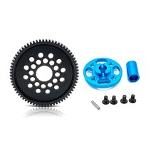 스퍼기어 고속 기어 스퍼 세트 Tamiya TT02 TT02D TT02RR TYPESR TYPES 업그레이드 부품 68T, 01 Black  Blue