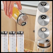일상쏙 양념통세트 밀폐 조미료통 내열유리 양념병, 3구 양념병 300ml, 3개입