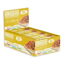 FINAL BOSS PERFORMANCE ANABAR 아나바르 프로틴 바 단백질 포장 캔디 놀라운 맛의 진짜 음식 충전재 없음 21g 설탕 알코올 없음(12bar 화이트 초콜릿 프, White Chocolate Fruity Cereal