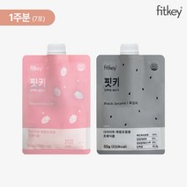 [곤약젤리 증정] 핏키 단백질 쉐이크 1주분/7개입 (딸기 흑임자), 단품, 맛:흑임자