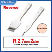 가죽펀칭기 벨트구멍뚫기 DIY 가죽 프랜치 펀칭 도구 바느질 스티칭 구멍 장치 앞뒤 및 리버스 펀치, 12 Reverse 2.7mm 2size