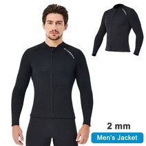 다이빙 웻슈트 드라이슈트 바다수영 서핑 남성 여성용 잠수복 탑스-3mm 2mm 1.5mm 네오프렌 긴 소매 재킷-, 03 2mm Men  Jacket_04 XL