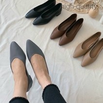 3cm 천연 양가죽 심플 무지 플랫 펌프스