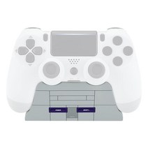EXtremeRate PS4 모든 모델 컨트롤러용 스칼렛 레드 컨트롤러 디스플레이 스탠드 게임패드 액세서리 소프트 터치 데스크 홀더 고무 패드가 있는 PS4/슬림/프로 - 컨트, Classics SNES Style